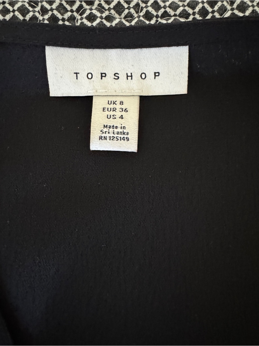 TopShop Black Tie-Front Women's Top - Picture 5 of 8